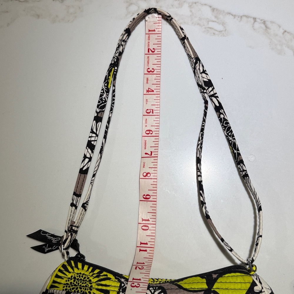 2 PIECE NEW Set VERA BRADLEY Citron Crossbody & Zip ID Case, Black/Neon Yellow - Picture 9 of 10